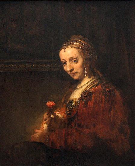 Rembrandt Peale Portrait of a Woman with a Pink Carnation Sweden oil painting art